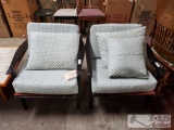 2 Wooden Lounge Chairs