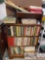 Wooden Book Shelf Including Vintage Books, Manuals, and Magazines