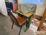 Vintage Olympia Type Writer, Desk, and Chair