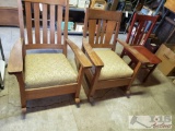 2 Rocking Chairs and Wooden Chair