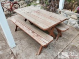 Wooden Picnic Table And Benches