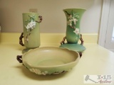2 Roseville Vases And Bowl
