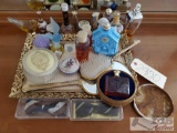 Perfume Bottles, Vintage Brush And Mirror, Bow Ties And More