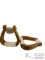 Showman ... Curved wooden stirrup with leather tread.