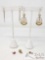 4 Pairs Of 14k Gold Earrings, 1 14k Gold Pendant- 9.7g