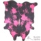 Brazilian Pink Splatter Distressed Black cowhide rugs.