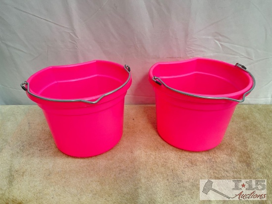 NEW two (2) 8 Qt Flat back bucket, 8.5" tall. Made in USA