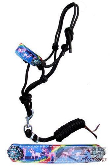 Showman ... Pony Rainbow Unicorn cowboy knot rope halter.