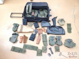 Suitcase Full Of 3 Pistol Cases, 5 Holsters, Approx 22 Magazine Pouches/Holders, .22lr Ruger