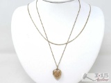2 10K Gold Chains With 10K Gold Pendant- 6g