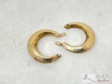 1 Pair Of 10k Gold Earrings And 2 10k Gold Pendants, 2.8g