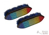 (2) Showman? Multi colored crystal rhinestone medium bristle brush.