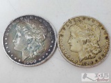 Two 1900 E. Pluribus Unum One Dollar Coins