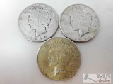 One 1922, One 1923 And One 1924 Liberty Dollar Coins