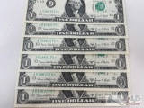 37 Dollar Bills With Sequential And Star Serial Numbers
