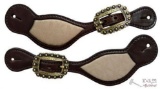 Klassy Cowgirl Argentina Cow Leather Spur Strap with Re-Purposed Michael Kors inlay.