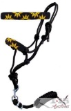 Sunflower beaded nose cowboy knot rope halter with 7' lead.