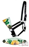Showman ... Adjustable nylon bronc halter with hand painted sunflower and cactus nose band.