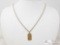 14k Gold Twisted Rope Chain With .999 Gold Bar Pendant 5.7g