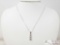 14k White Gold Necklace With Diamond Drop Trilogy Pendant 2.5g