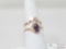 14k Gold Purple Spinel Teardrop With Diamond Accents Ring And 14k Rose Gold Half Heart Ring 3.9g
