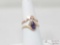 14k Gold Purple Spinel Teardrop With Diamond Accents Ring And 14k Rose Gold Half Heart Ring 3.9g