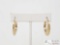 14k Gold Polished Greek Key Design Hoop Earrings 3.1g