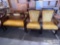 2 Yellow Accent Chairs With Bench