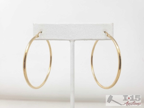 18k Gold Hoop Earrings 2.8g