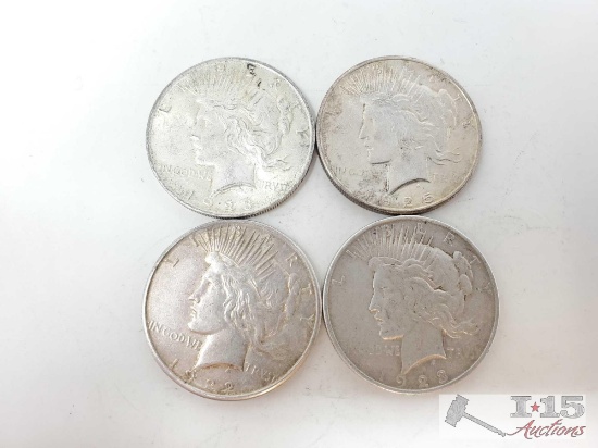 4 1922-1928 Silver Peace Dollars