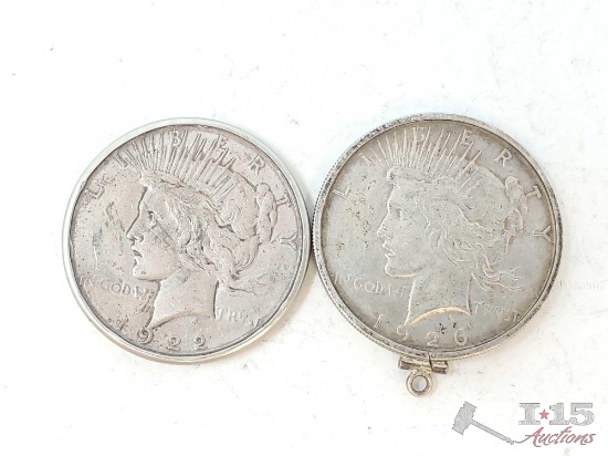 2 Silver Peace Dollars