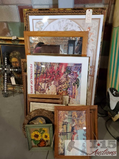 Framed Artwork And 2 Mirrors