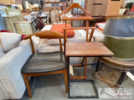 End Table, Coat Rack And Chair