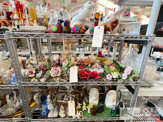 Porcelain, Glass Figurines And Home Decor