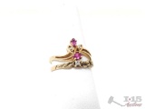 14k Gold Petite Amythest With Diamond Accents Ring And A Diamond Ring 3.1g