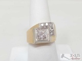 14k Gold Ring with 1/2CT Diamond and 1 1/16CT Diamond Accents 11g