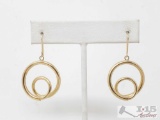 18k Gold Swirl Design Hoop Earrings 2.6g