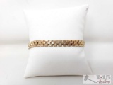 14k Gold Brick Bracelet 16.1g