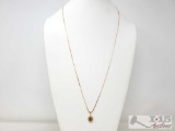 14k Gold Chain With Petite Engraved Locket 6.7g