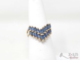 14k Gold Blue Sapphire Fashion Ring 3.7g