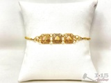 10k Gold 3 Leaf Bracelet 2.7g