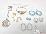 Sterling Silver Earrings, Chains, Pendants, Cuff And More! 57.5g