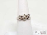 Sterling Silver Heart Ring 2.3g