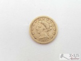 1857 Gold US Large Cent 2 1/2 Dollars 4g