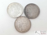 3 1896-1921 Morgan Silver Dollars