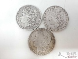 3 1879-1921 Morgan Silver Dollars