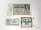 Germany 1000 Banknote, Netherland 2 1/2 Banknote And Dutch 5000 Banknote