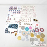 Variety Of Stamps, Tokens, Pins And More!