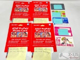 4 AT&T Phone Cards And 4 Gift Cards