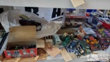 Vintage Model Cars, Lincoln Logs, And Cast Figurines